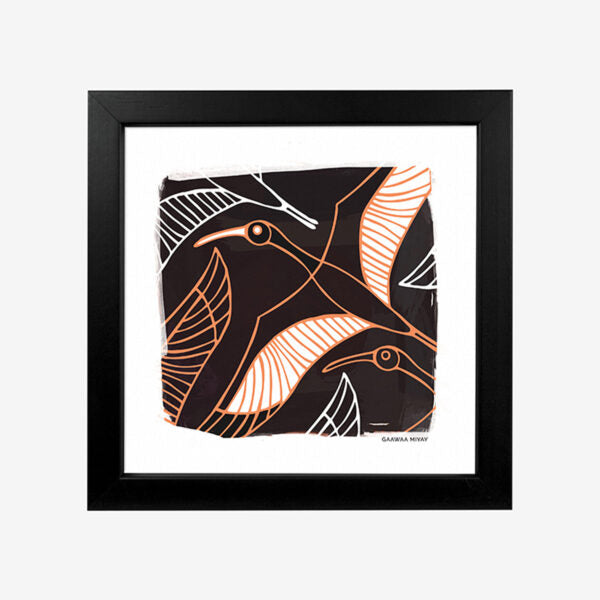 8×8″ Framed Print, Black MURRGUMURRGU by Lucy Simpson