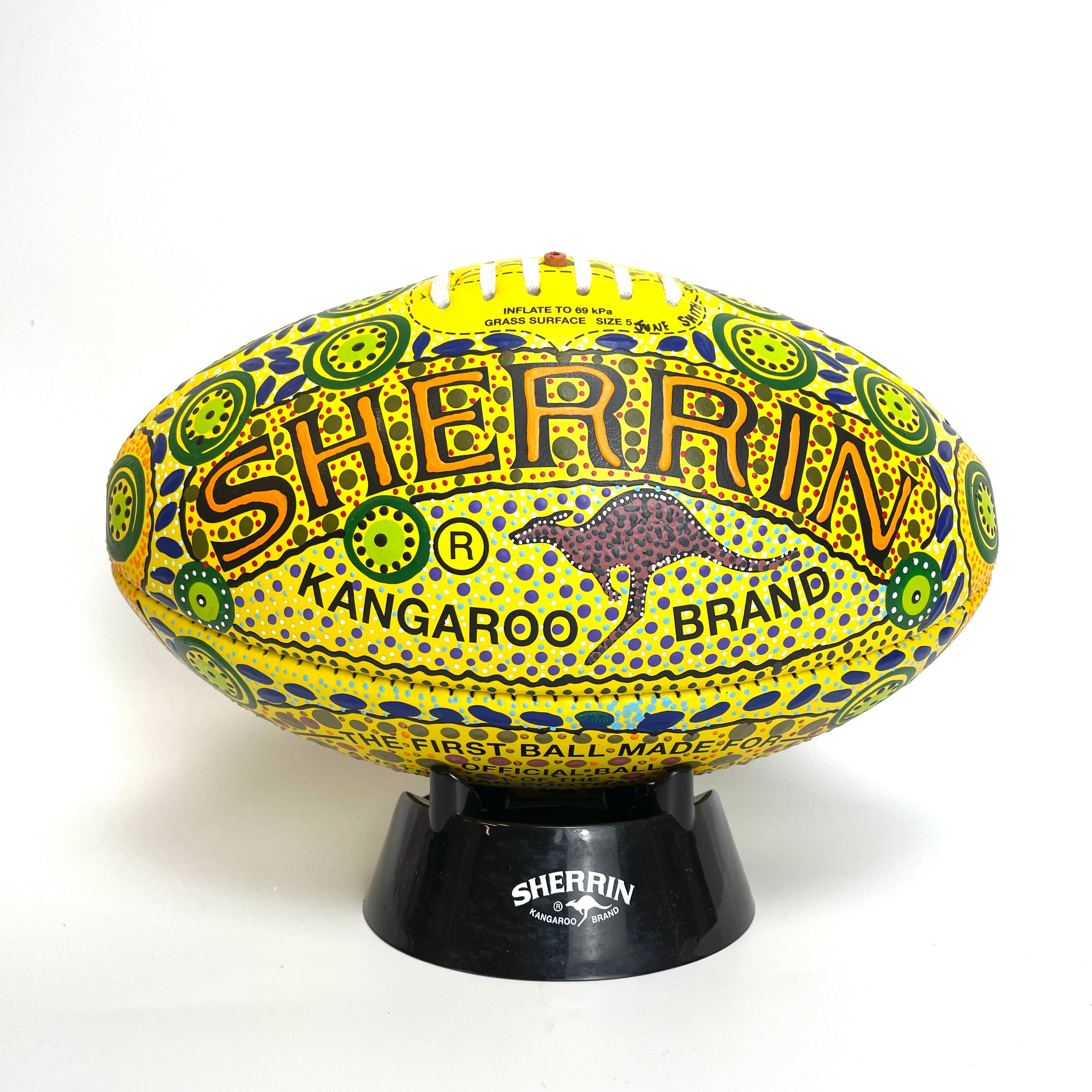 Hand Painted Sherrin Football by June Smith