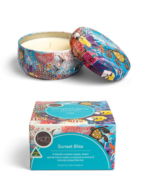 Aboriginal Scented Sunset Bliss Candle Tin - Pre Order