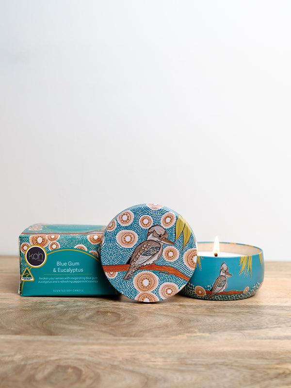 Aboriginal Scented Blue Gum Eucalyptus Candle Tin