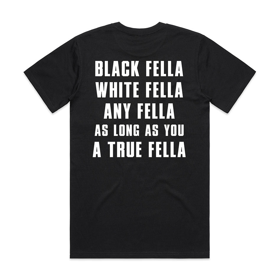 Black Fella Any Fella Flag Tee